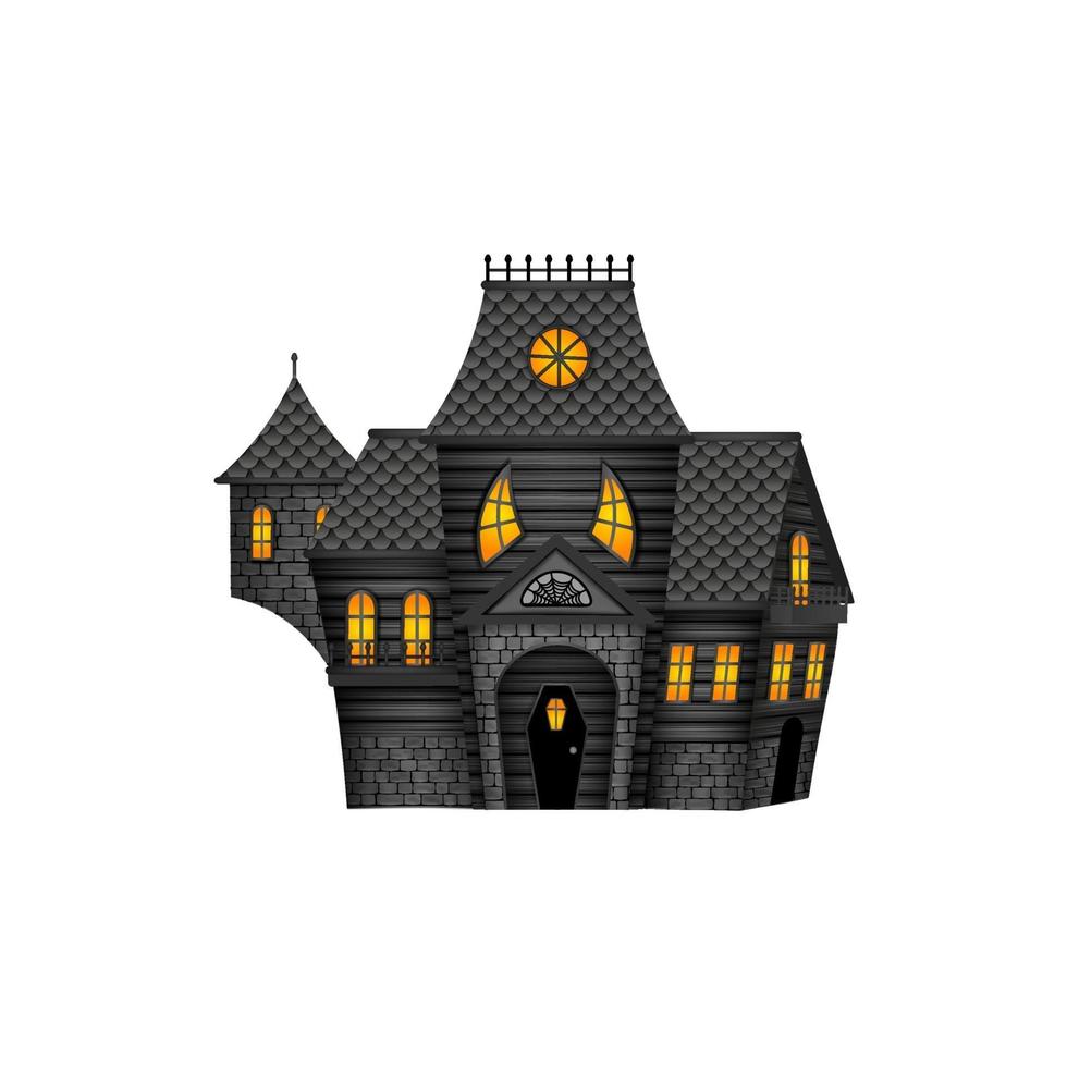 Isolated halloween house illustration. haunted house vector