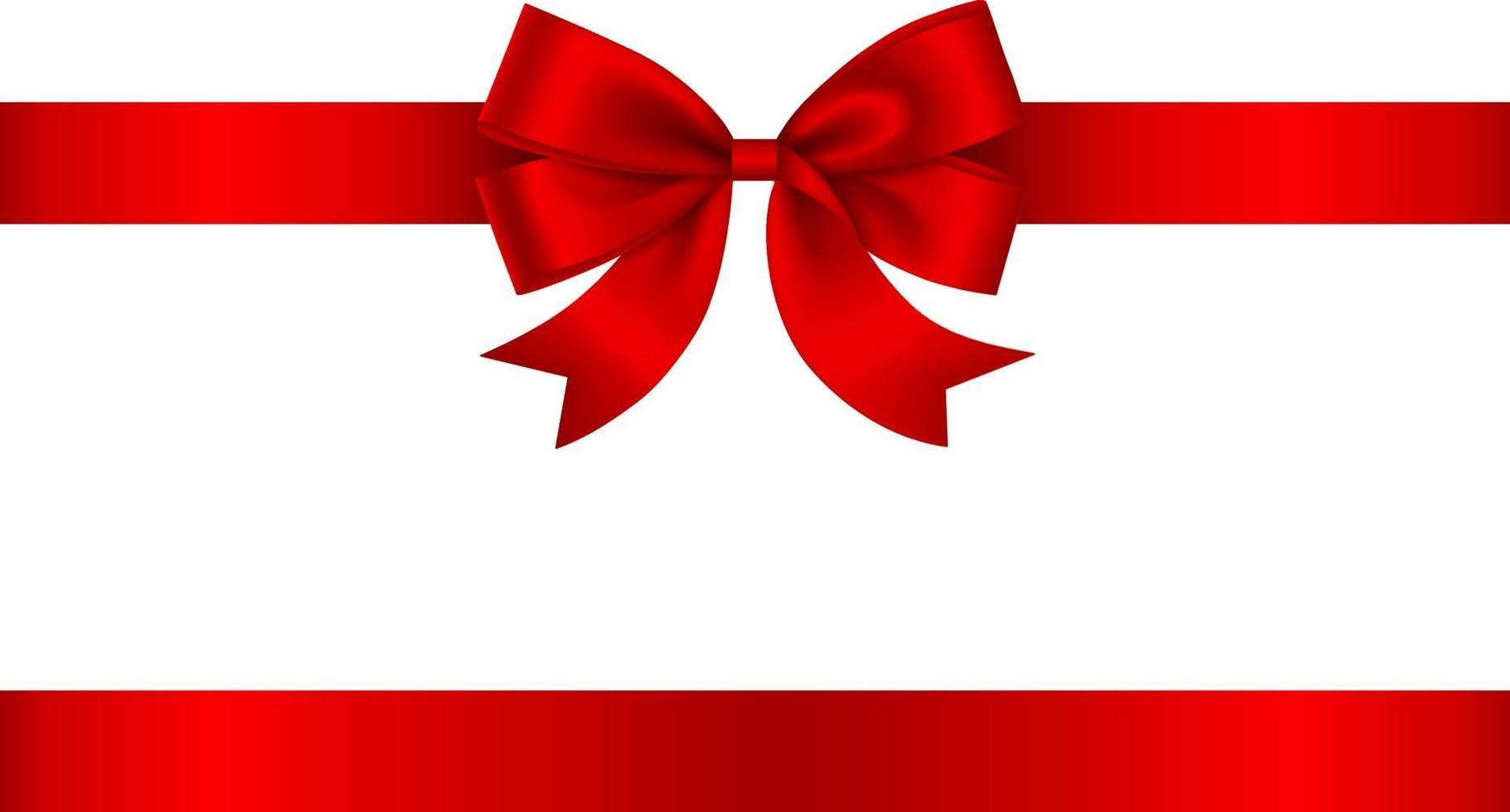 red bow and ribbon for christmas and birthday decorations vector