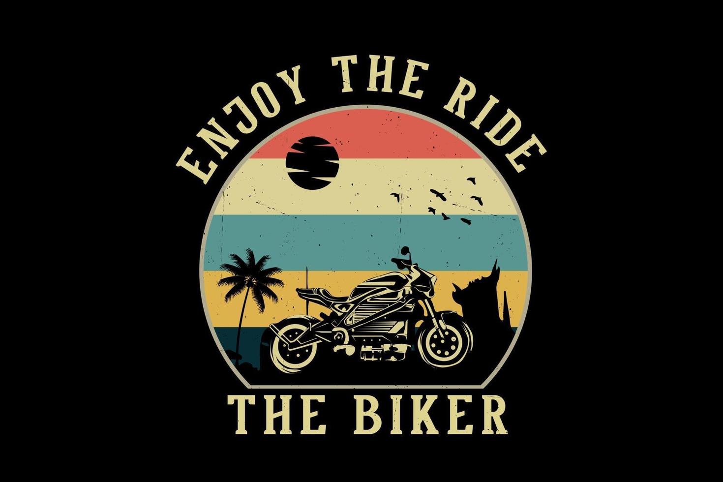 The biker silhouette design vector