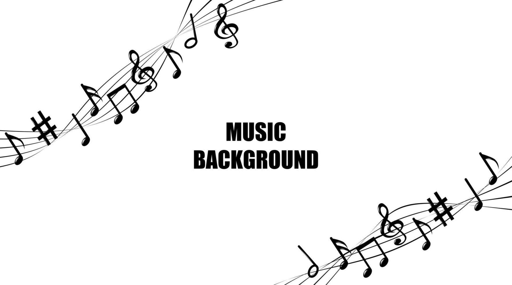 Music notes melody background. vector