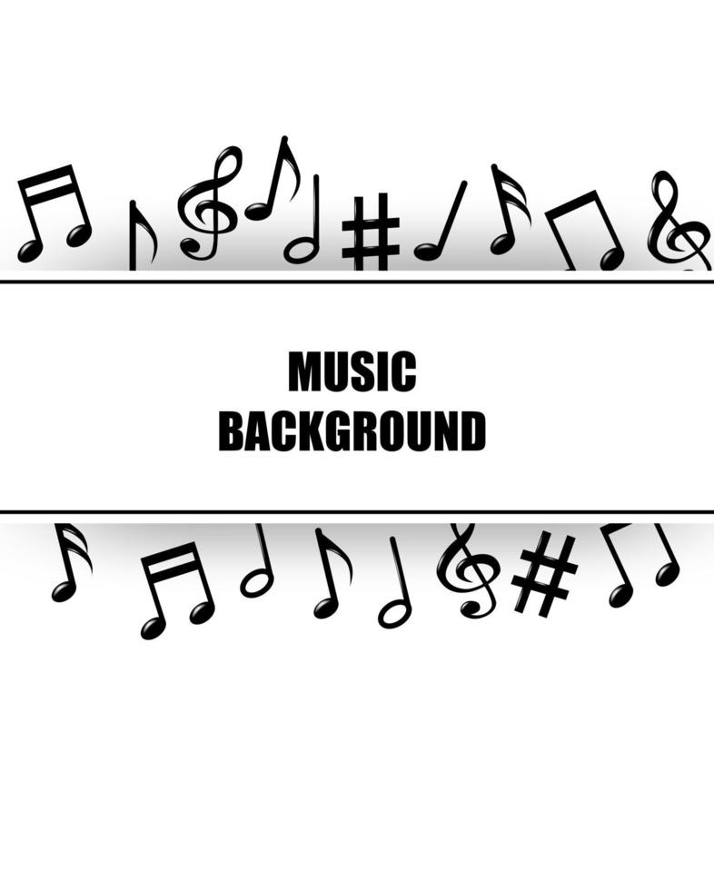Music notes melody background. vector