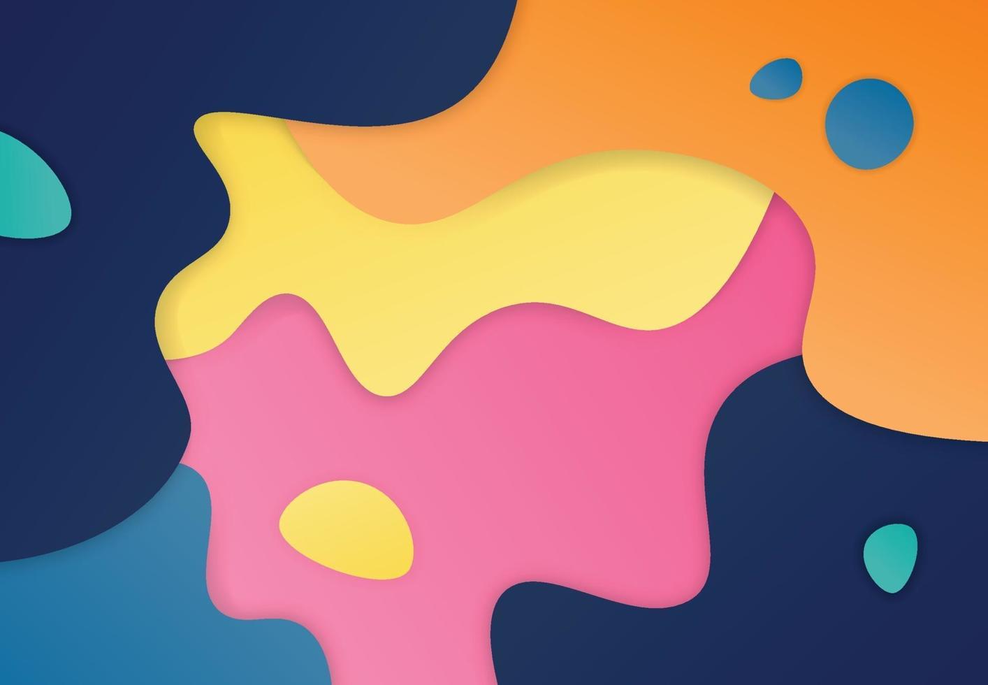 Abstract fluid shape of vivid color design for kid presentation. vector