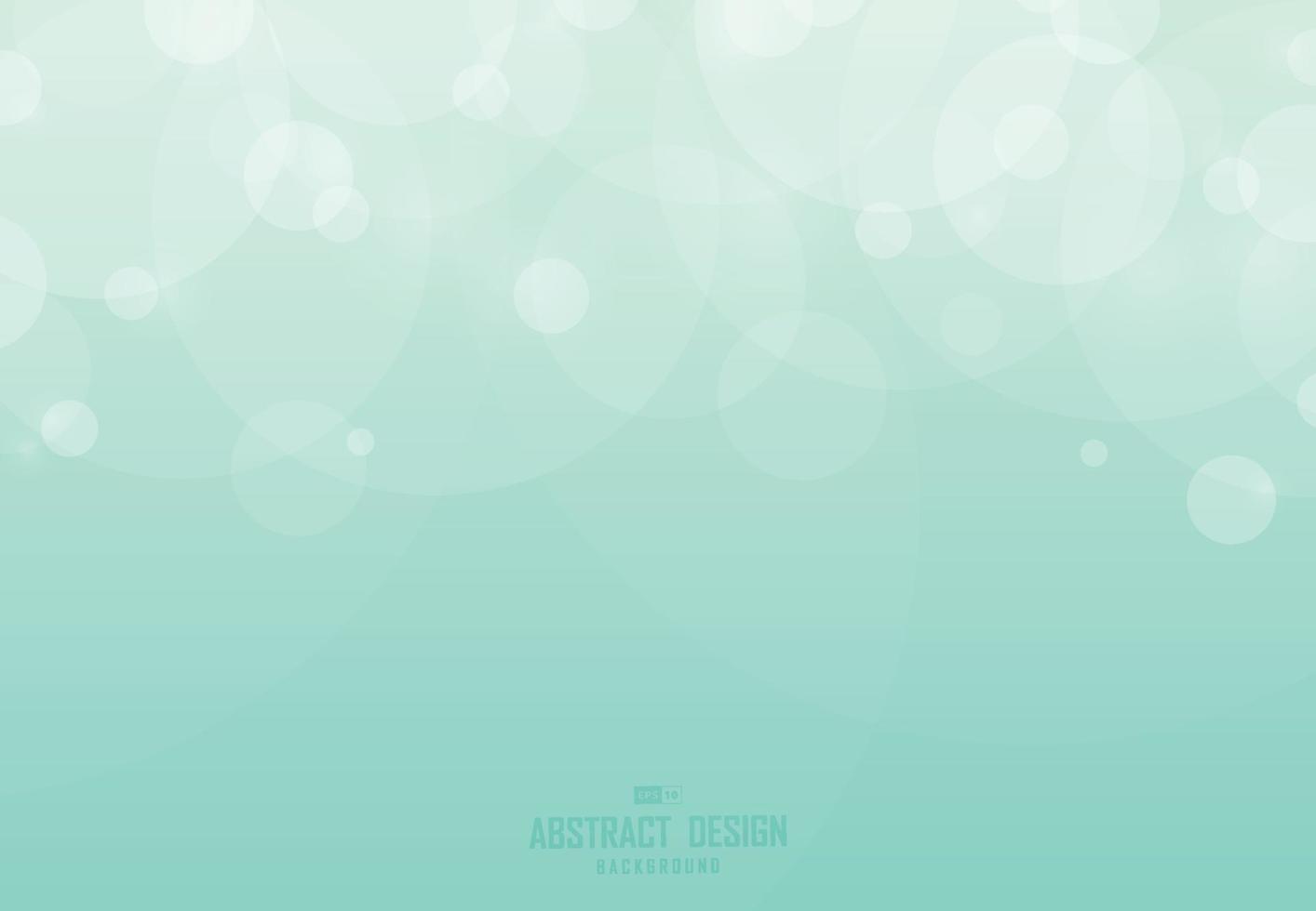 Abstract gradient green bokeh pattern design artwork background. vector