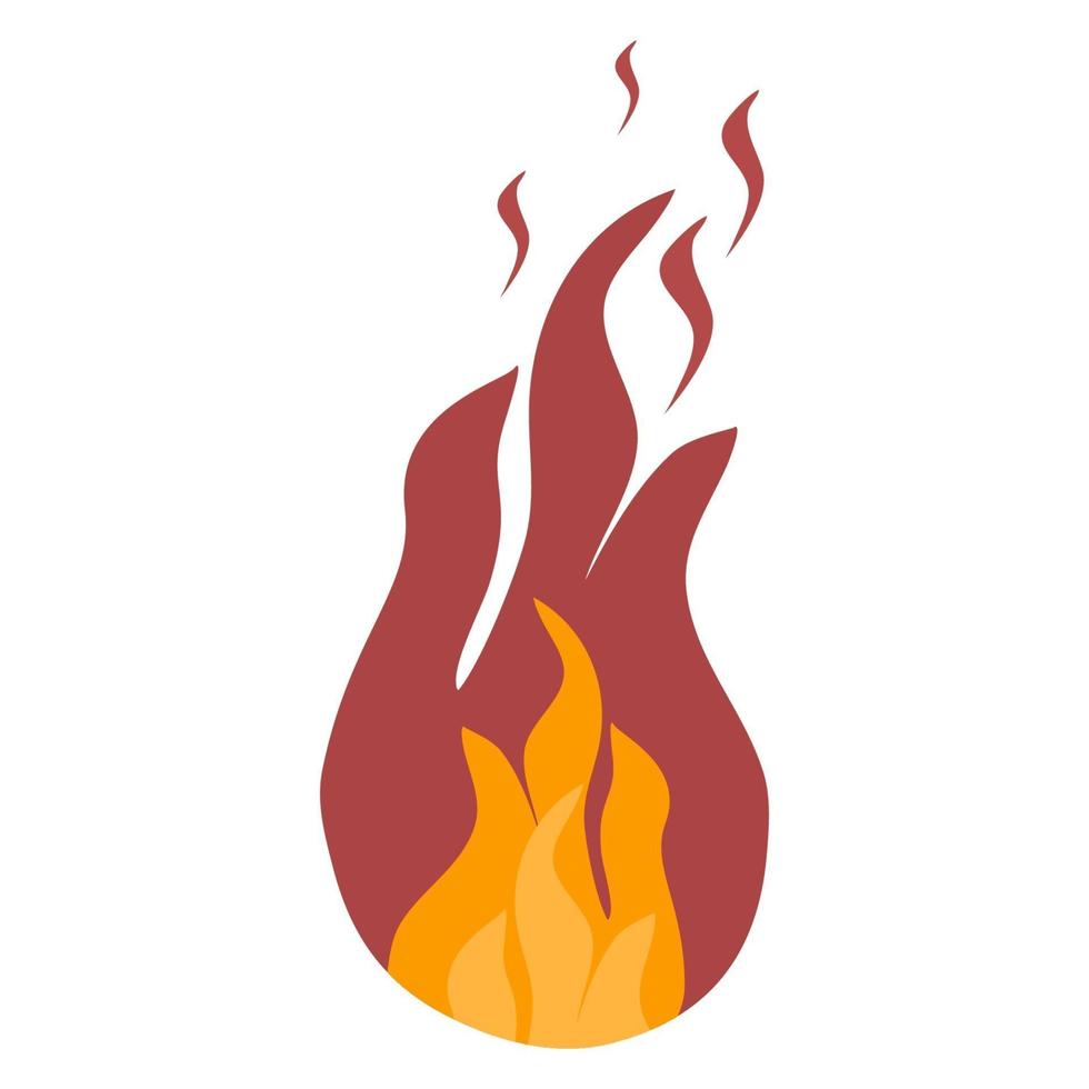 llamas de fuego de dibujos animados plana vector