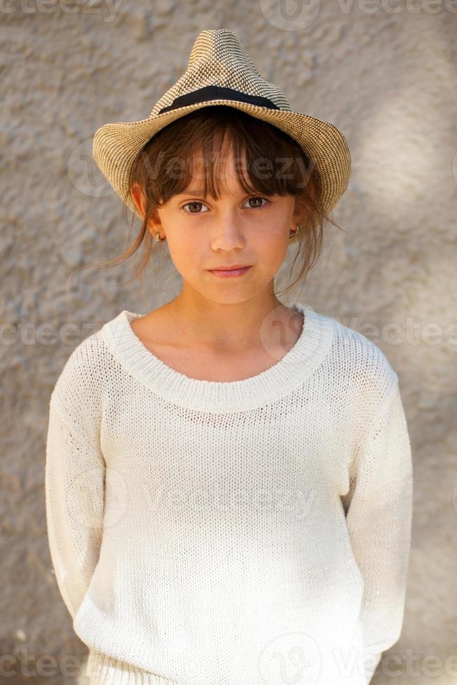 Beautiful girl in a stylish sweater photo