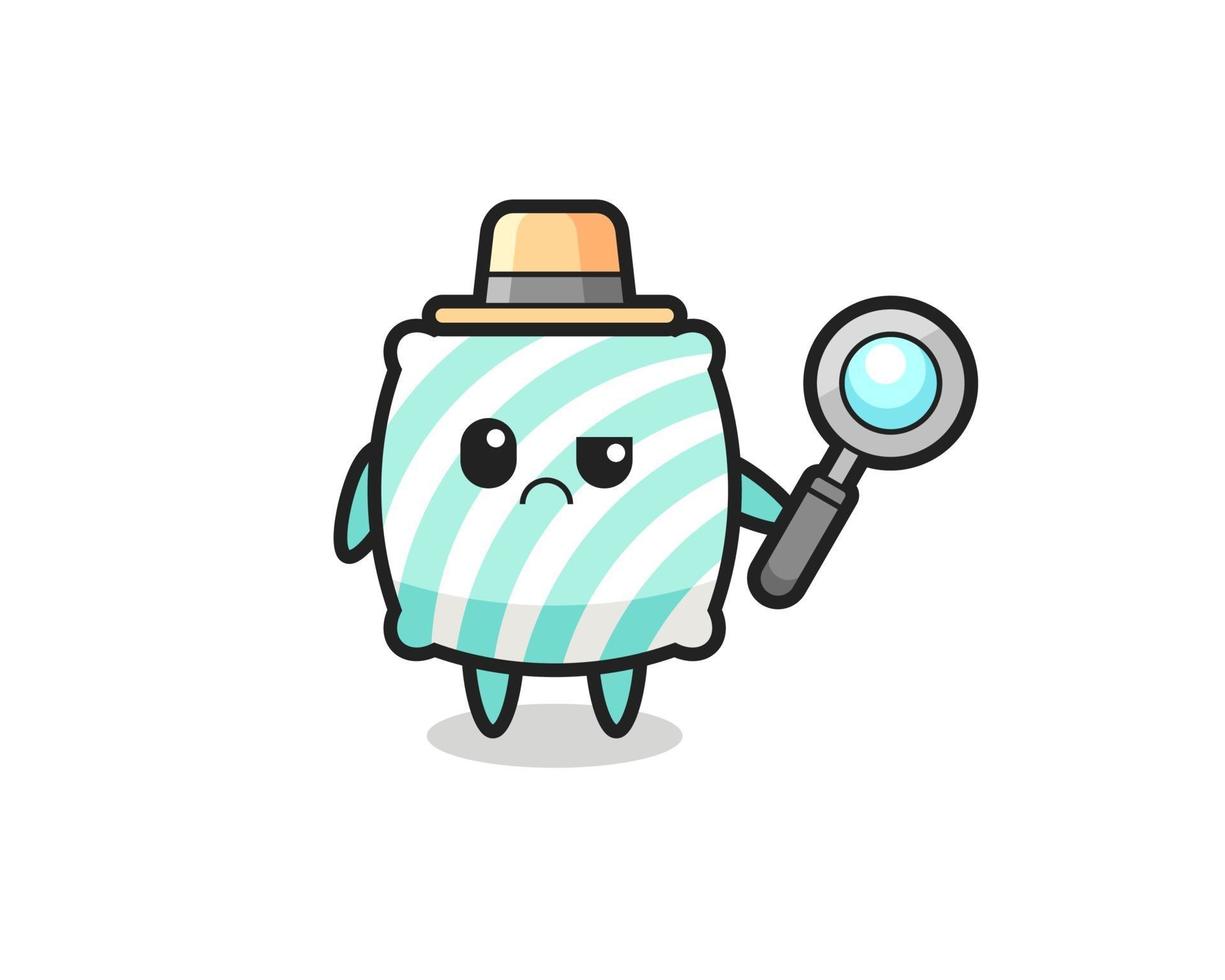 the mascot of cute pillow as a detective vector