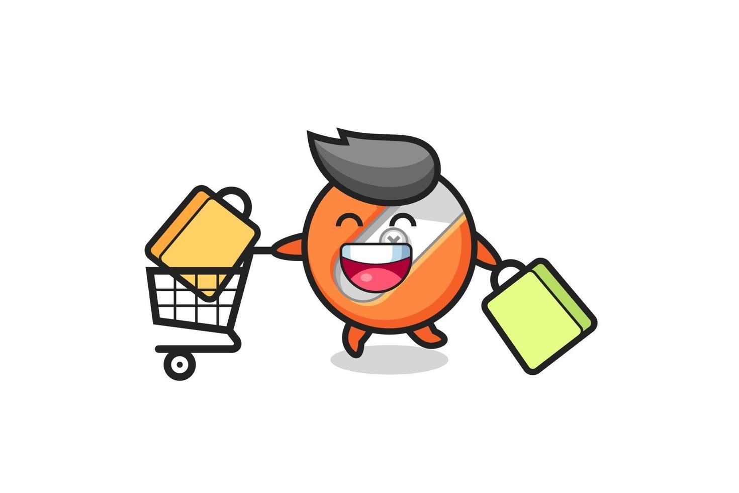 black Friday illustration with cute pencil sharpener mascot vector