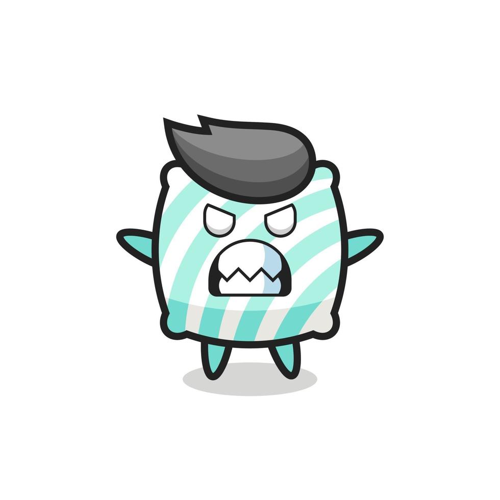 wrathful expression of the pillow mascot character vector