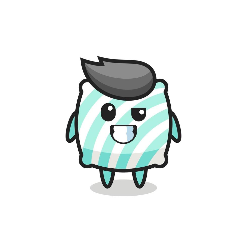 cute pillow mascot with an optimistic face vector