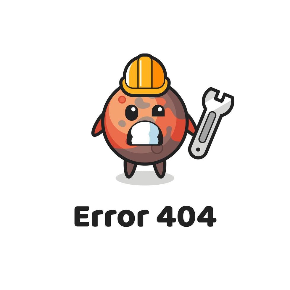 error 404 with the cute mars mascot vector