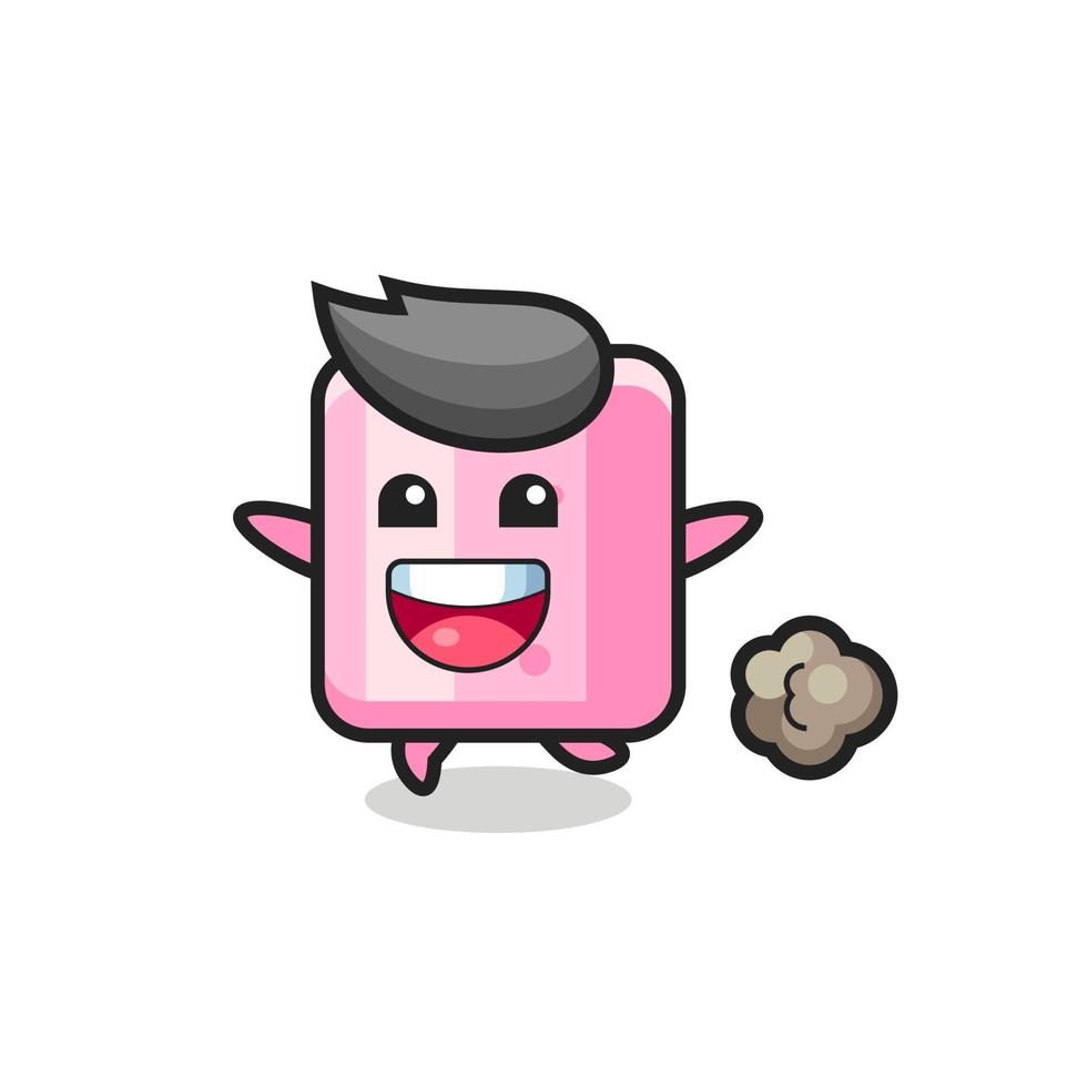 the happy marshmallow cartoon with running pose vector