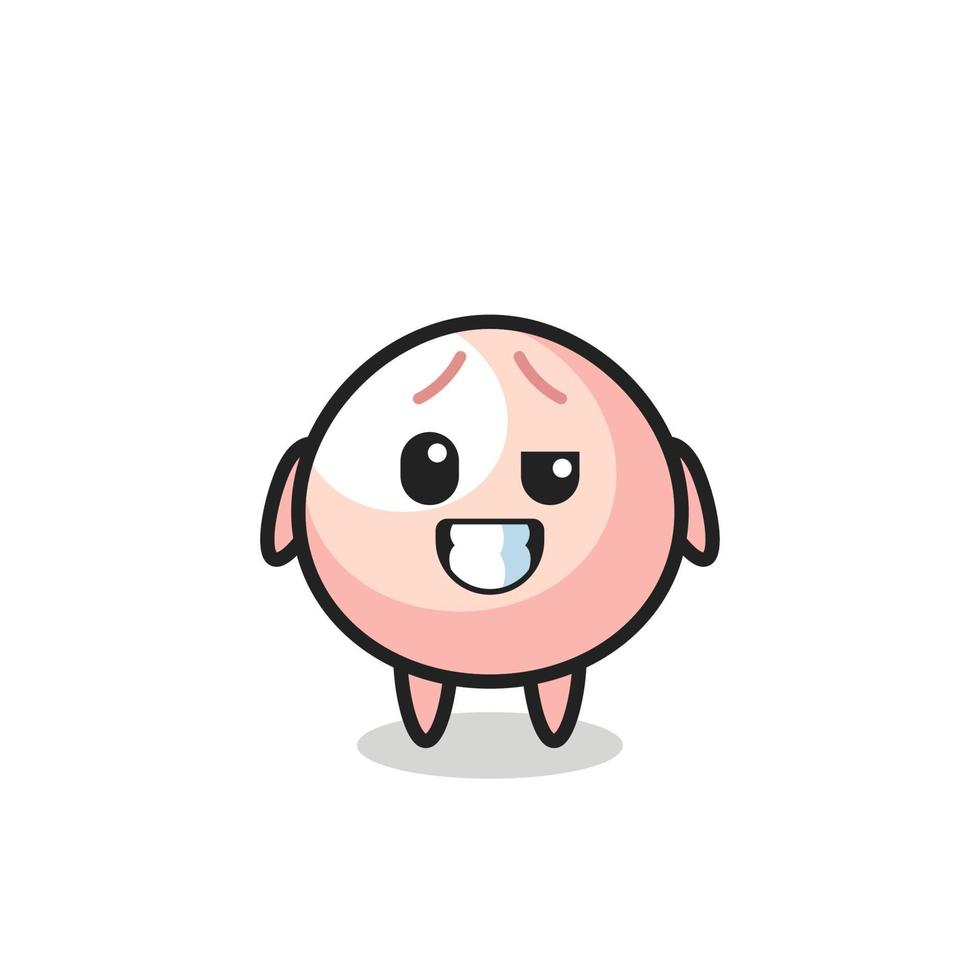 cute meatbun mascot with an optimistic face vector