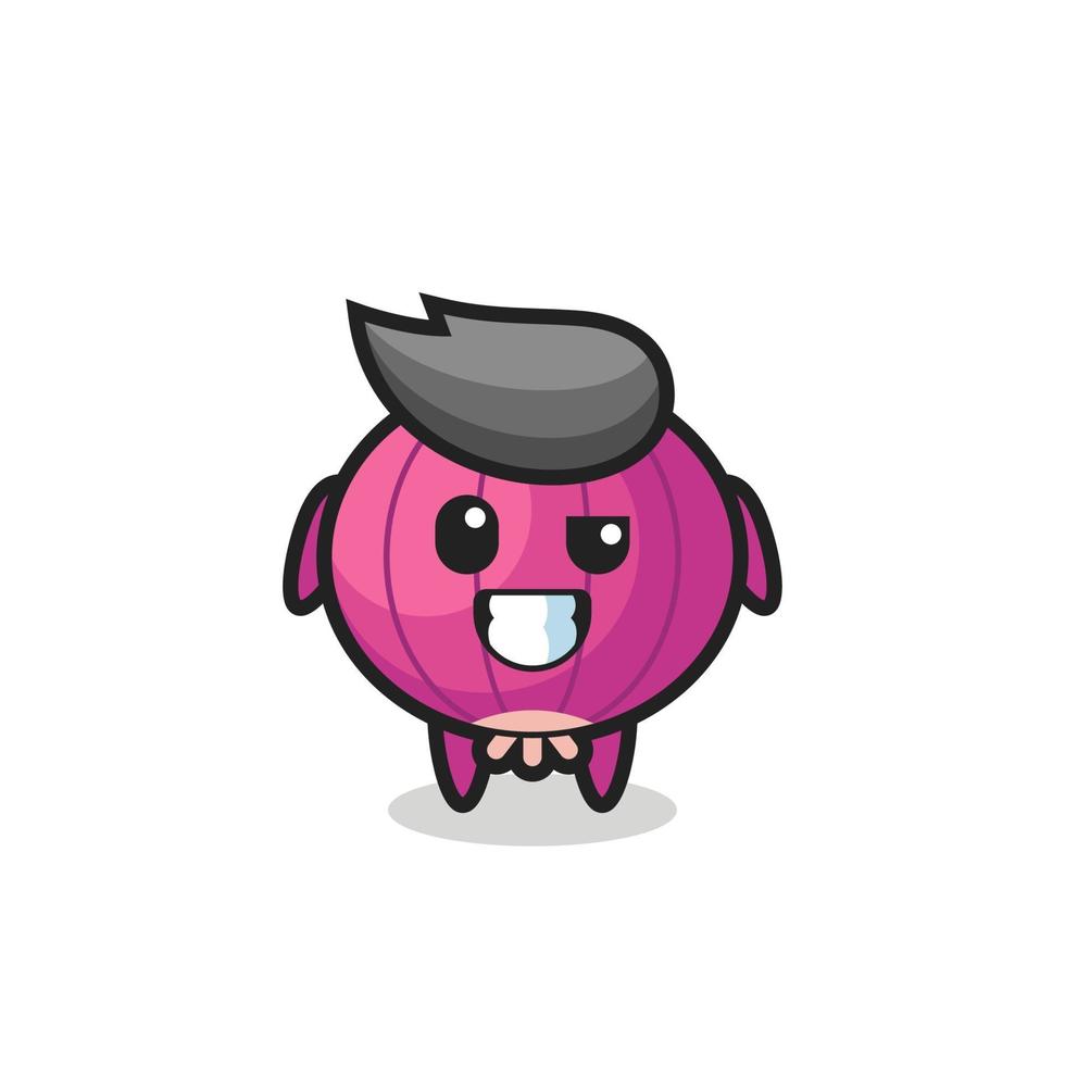 cute onion mascot with an optimistic face vector
