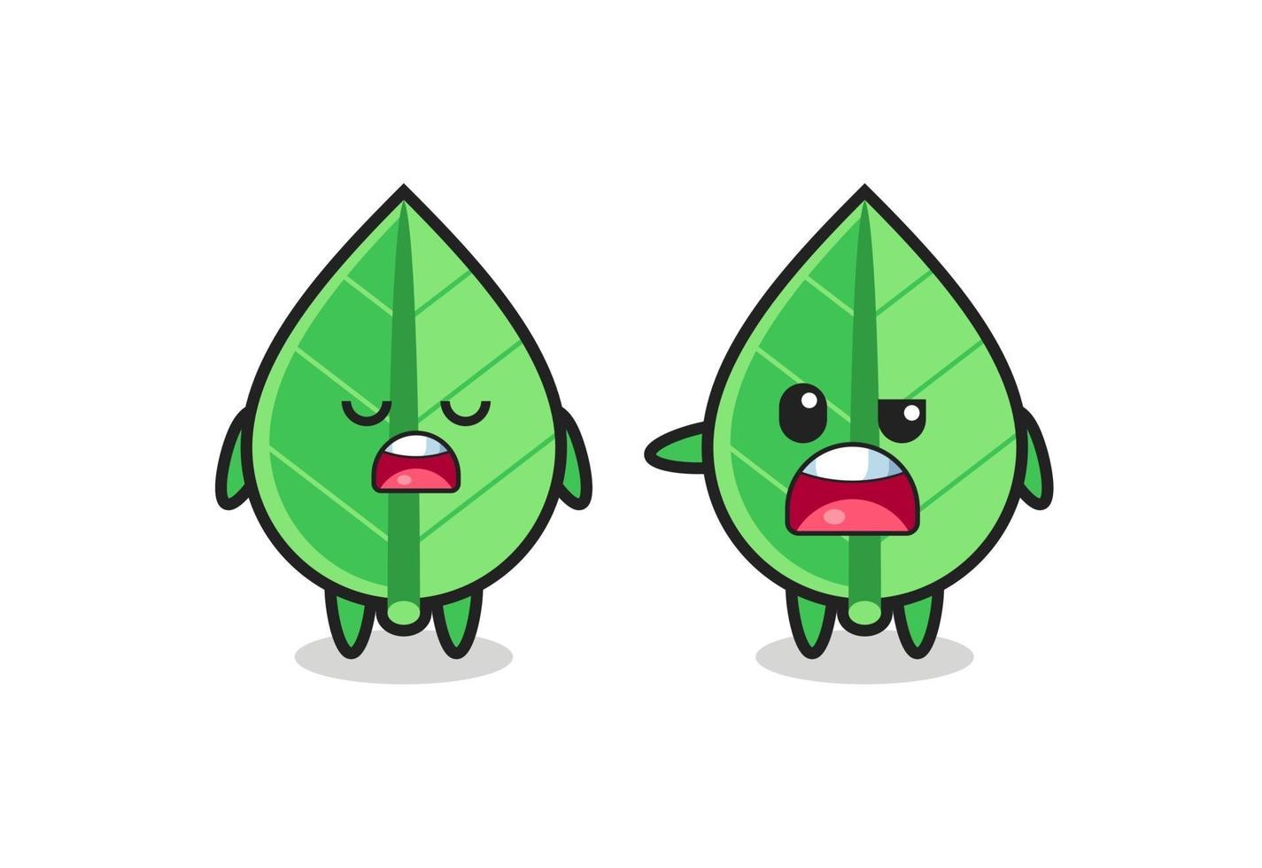 illustration of the argue between two cute leaf characters vector