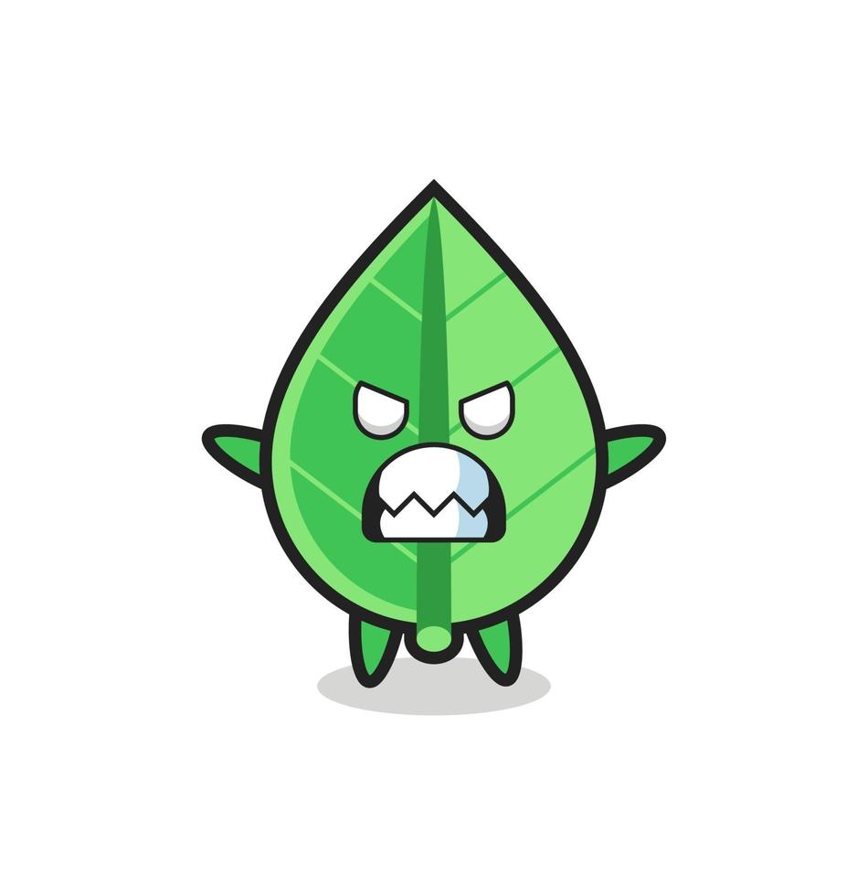 wrathful expression of the leaf mascot character vector