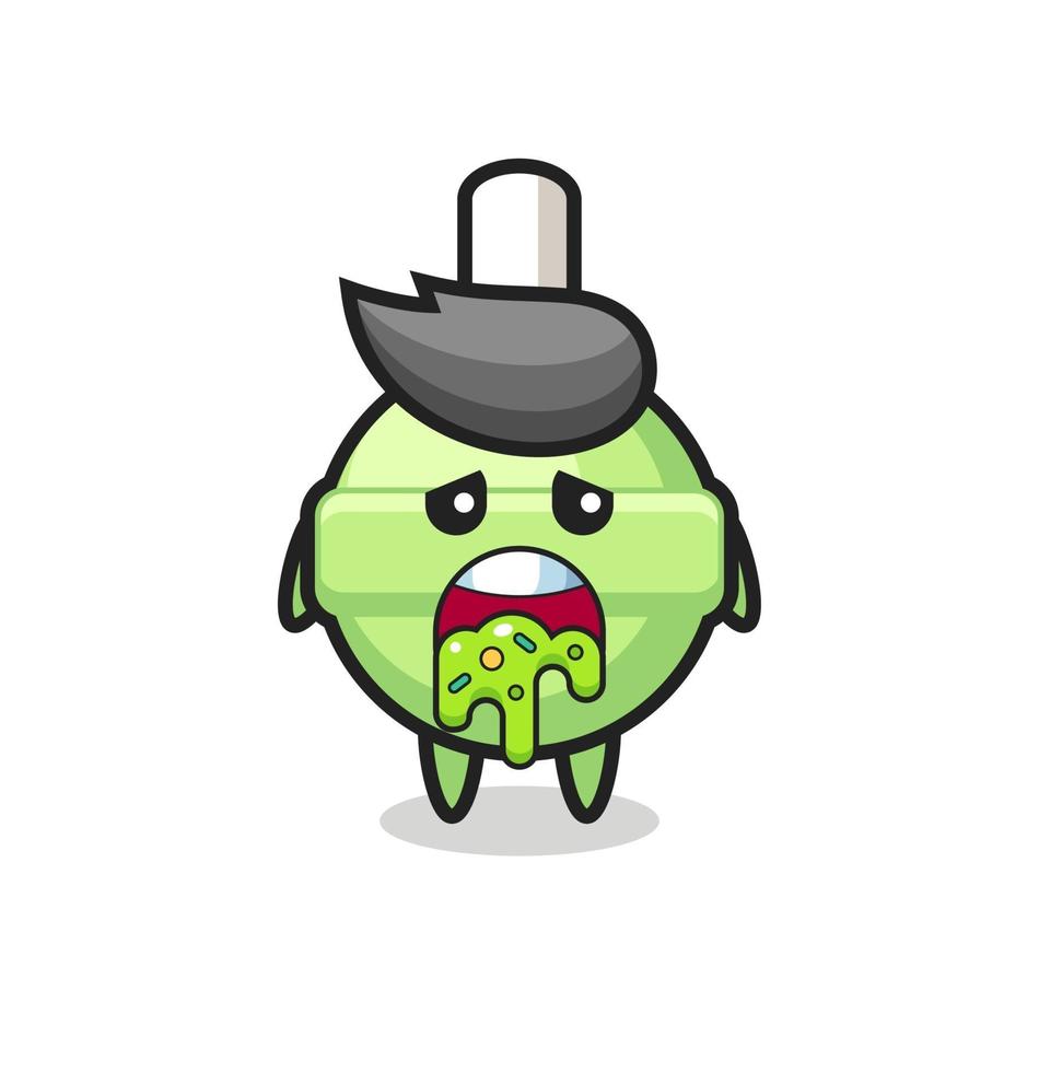 the cute lollipop character with puke vector
