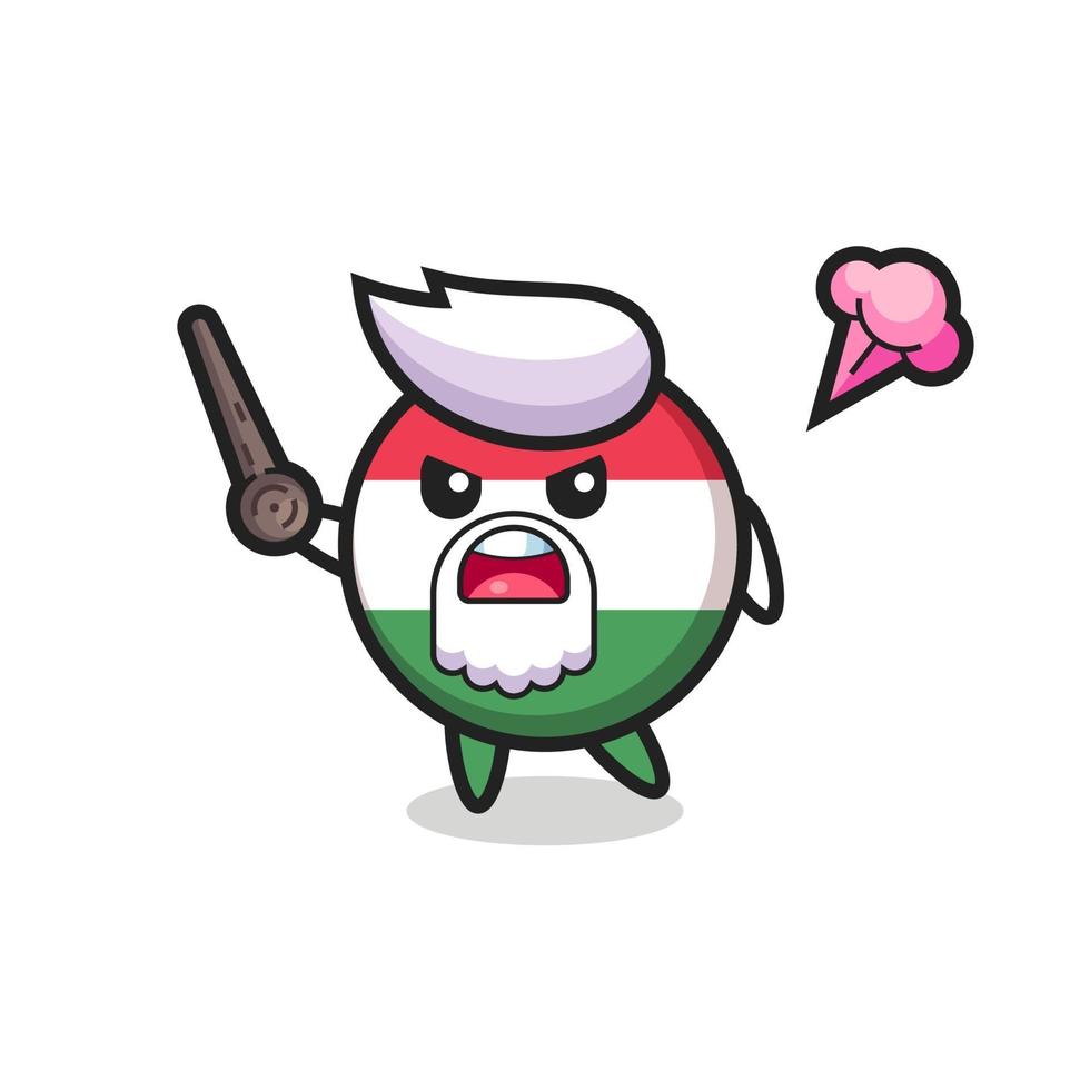 cute hungary flag badge grandpa is getting angry vector