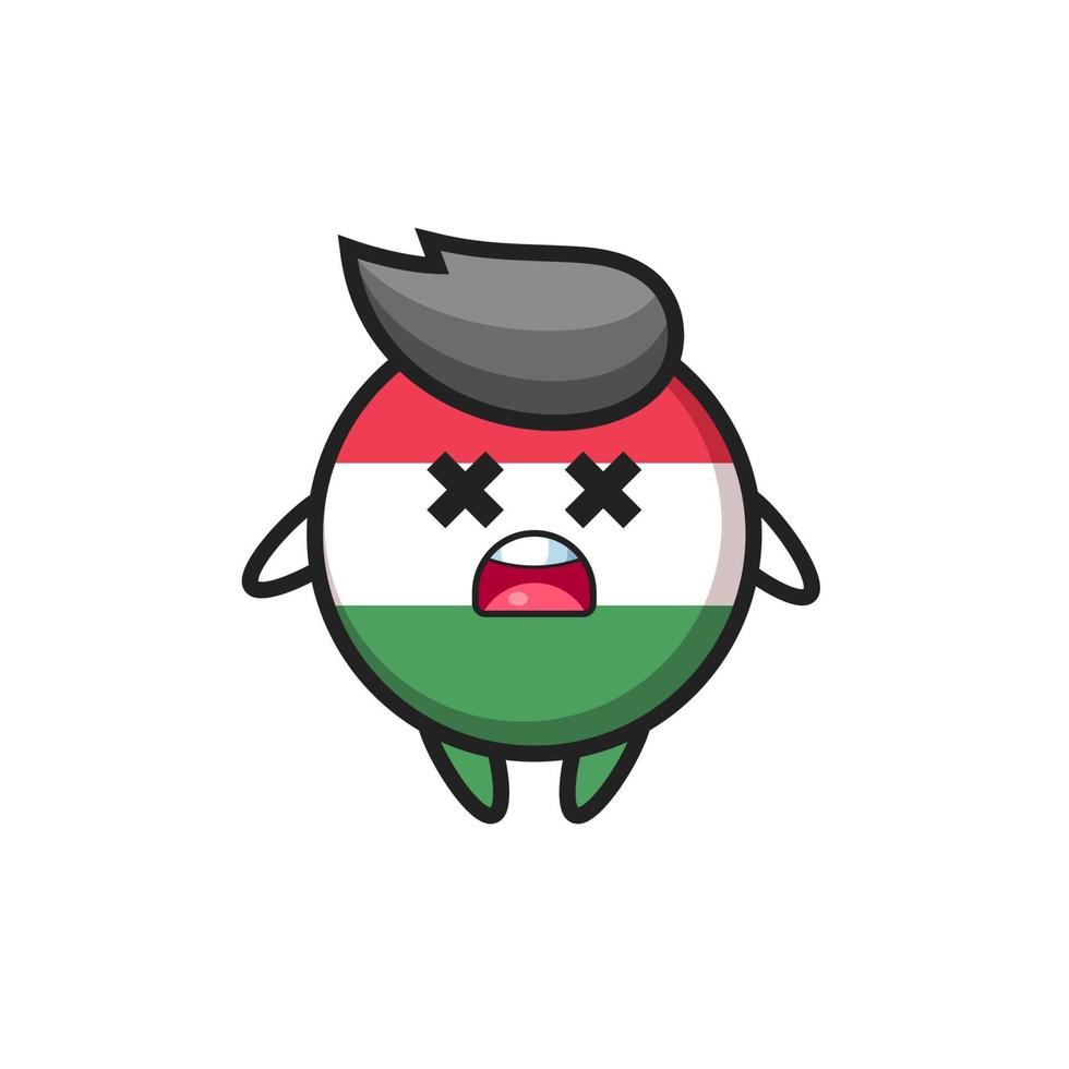 the dead hungary flag badge mascot character vector