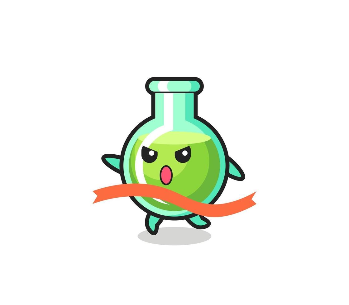 cute lab beakers illustration is reaching the finish vector