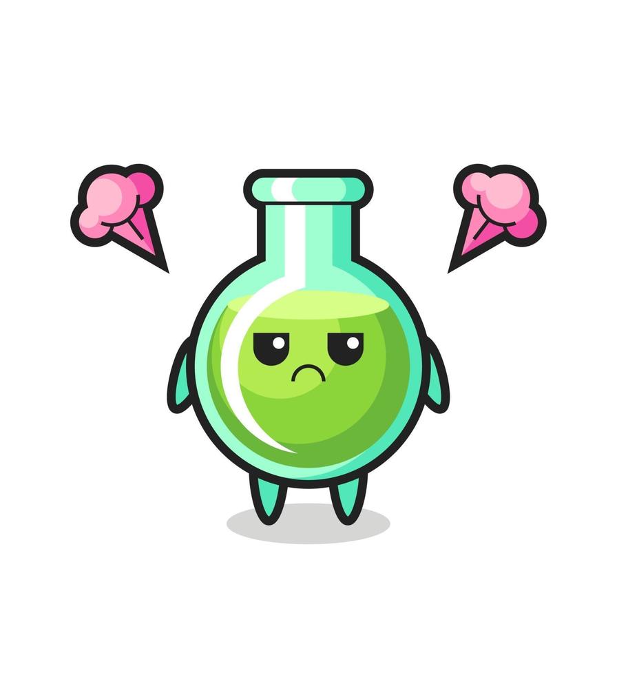 annoyed expression of the cute lab beakers cartoon character vector