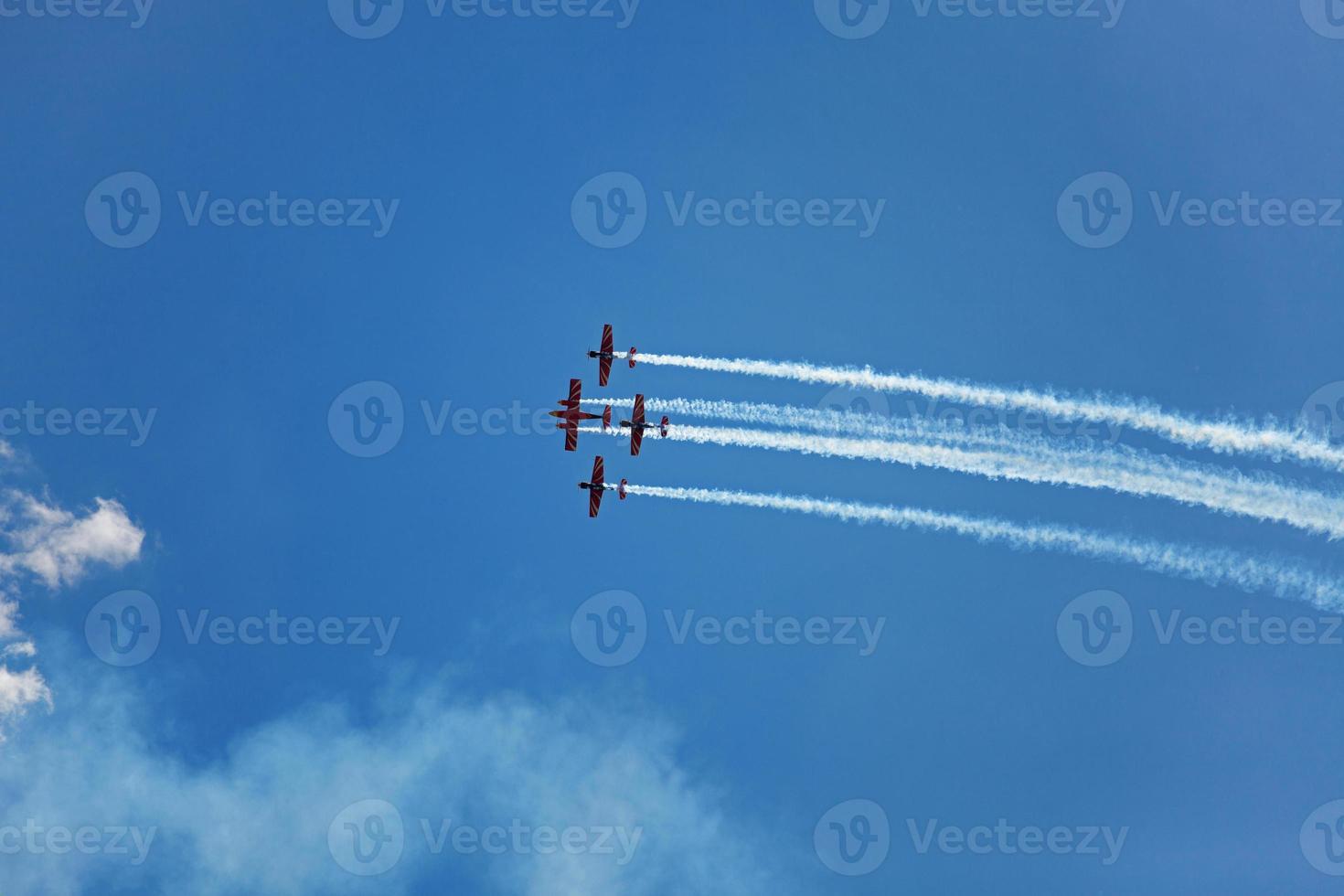 Three airplane fly across the sky photo