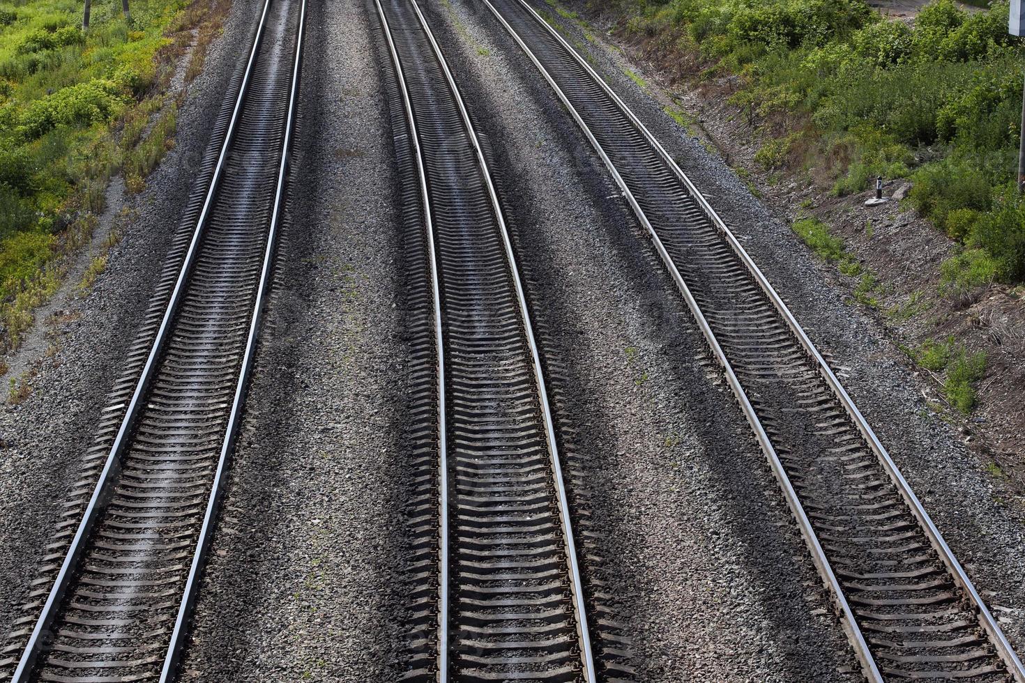 Rails go into the distance photo