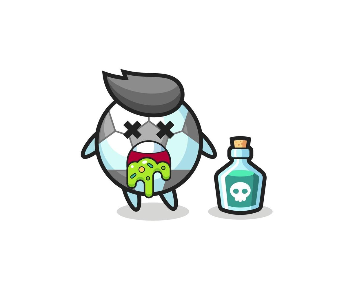 illustration of an football character vomiting due to poisoning vector