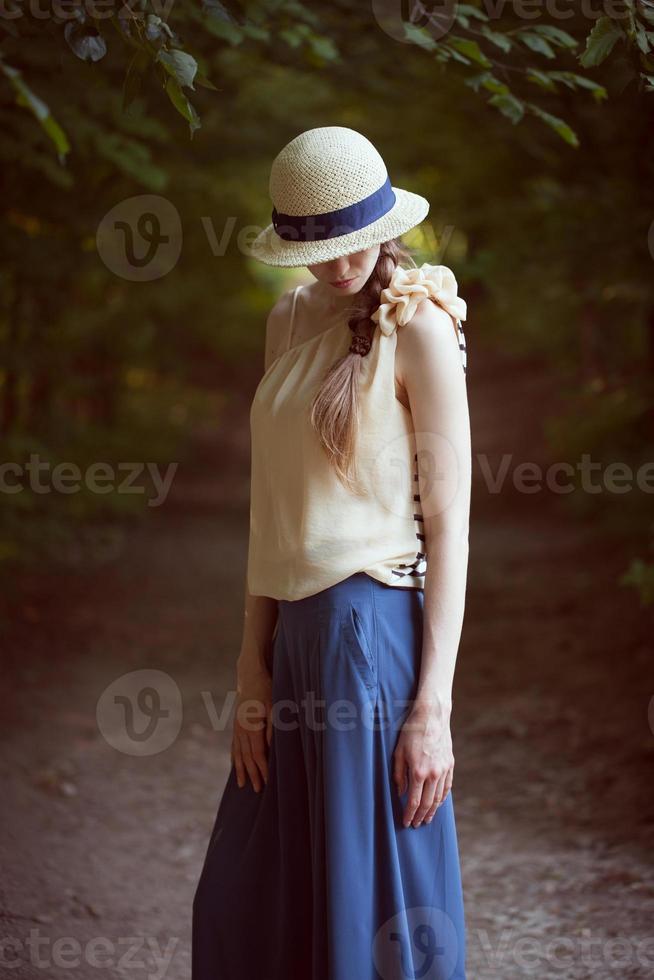 Stylish girl in a retro suit photo
