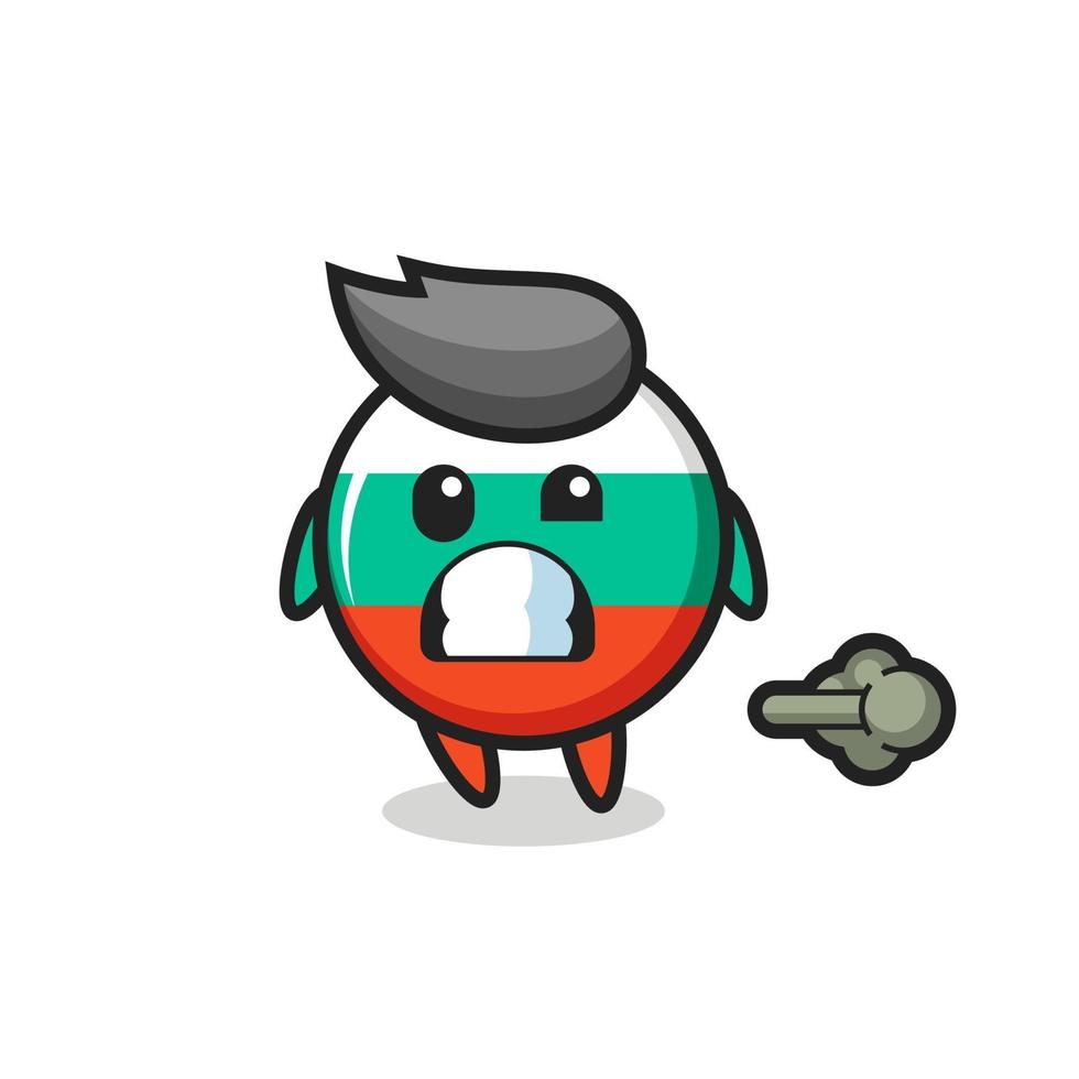 the illustration of the bulgaria flag badge cartoon doing fart vector