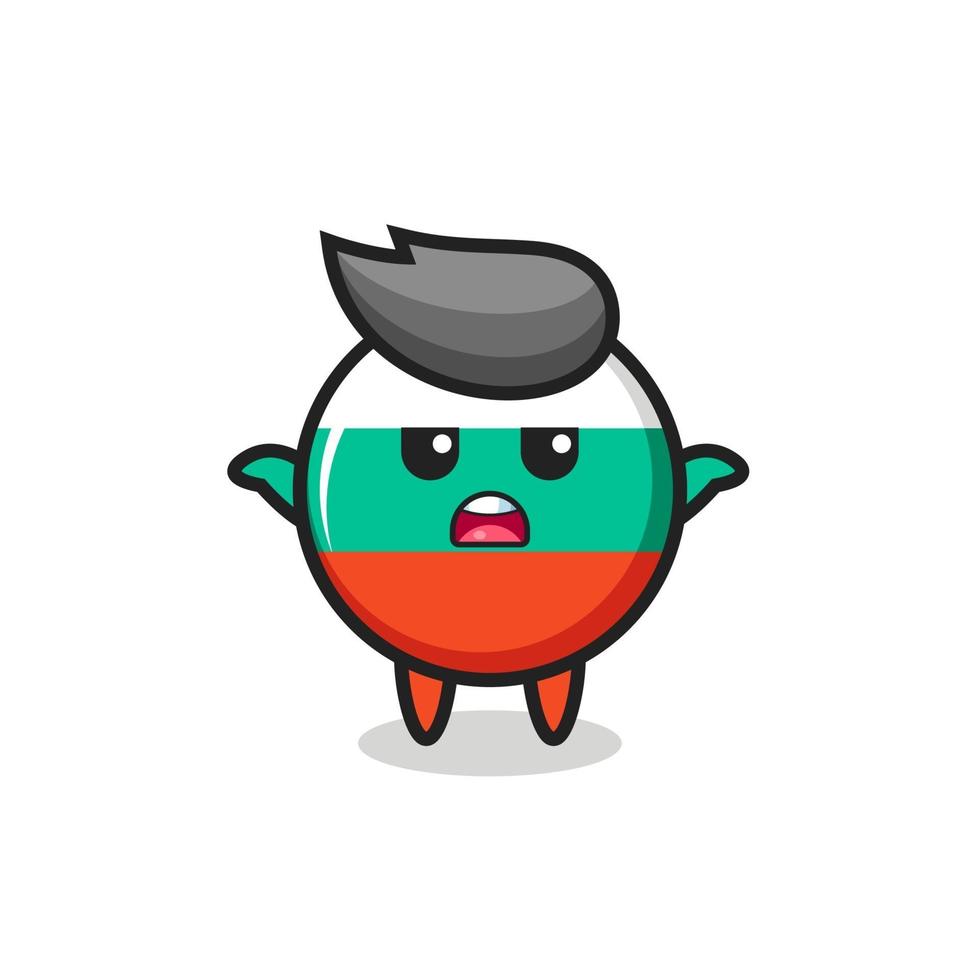bulgaria flag badge mascot character saying I do not know vector