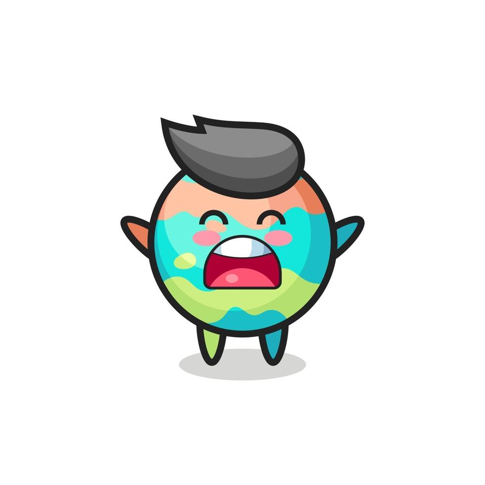 cute bath bombs mascot with a yawn expression vector