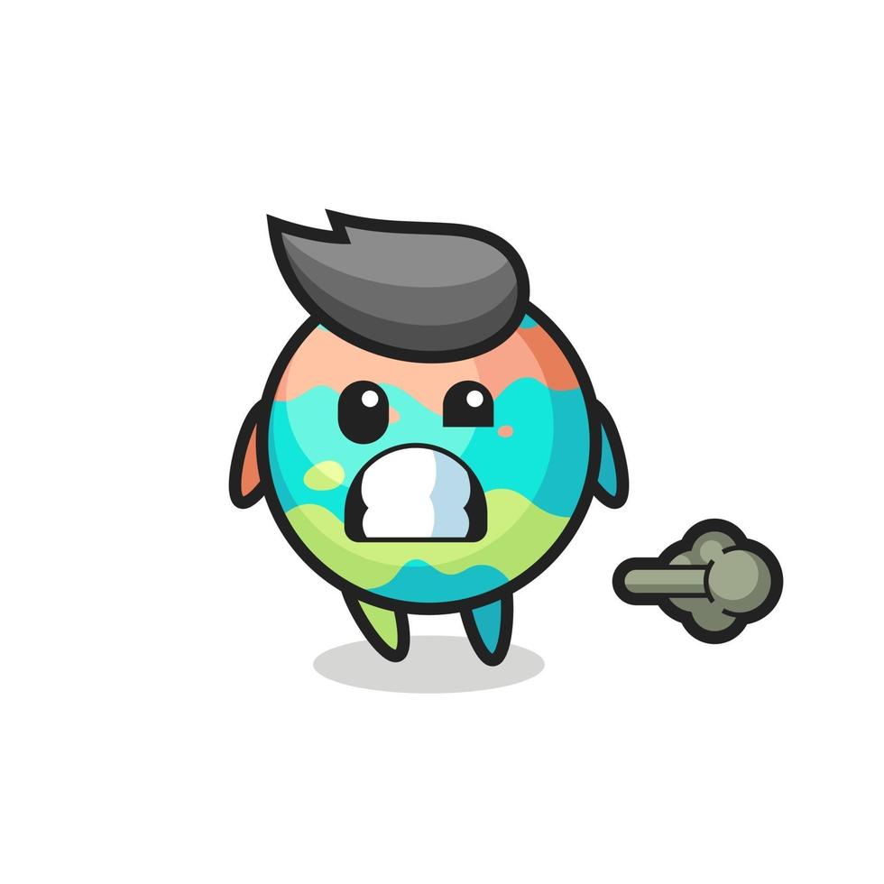 the illustration of the bath bombs cartoon doing fart vector