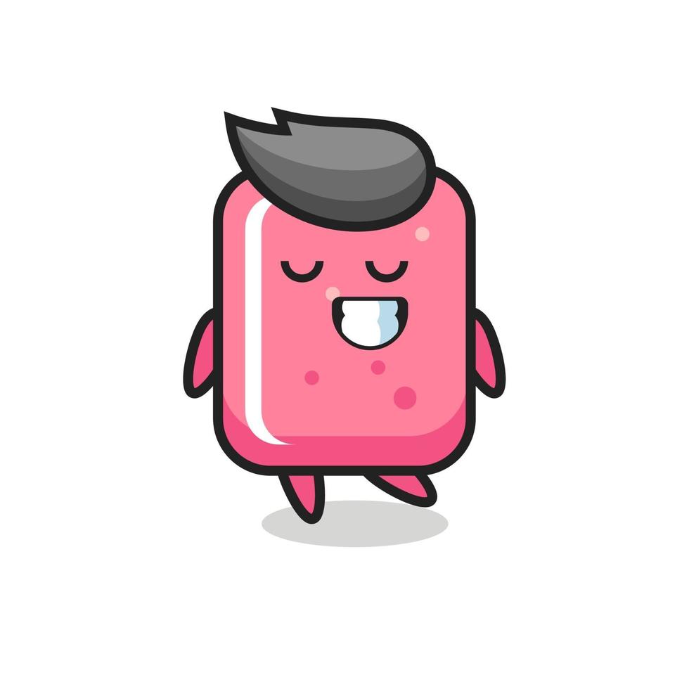 bubble gum cartoon illustration with a shy expression vector