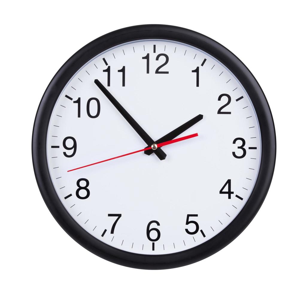 Office clock shows five minutes to two photo