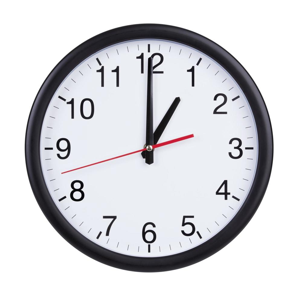 Office clock is exactly one hour photo