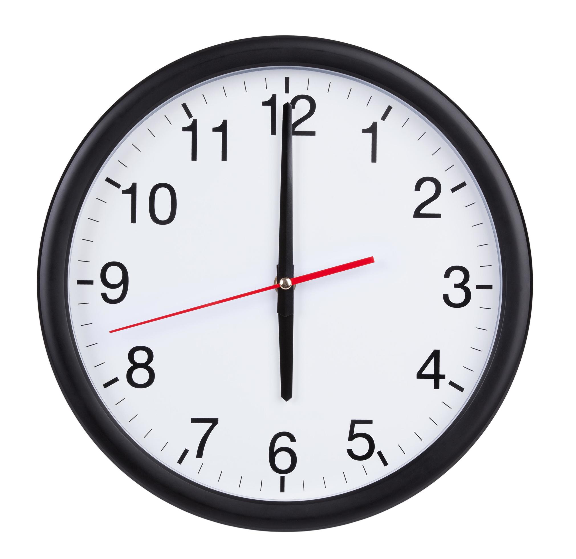 Six o'clock on the dial clock 3425492 Stock Photo at Vecteezy Six o'clock on the dial clock 3425492 Stock Photo at Vecteezy