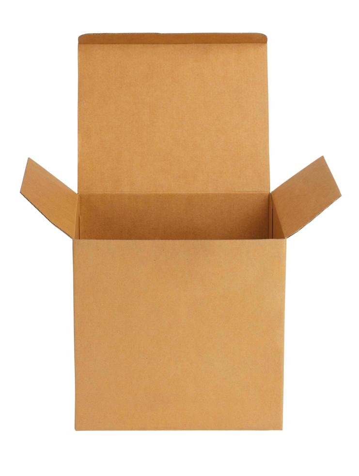 Opened empty cardboard box photo