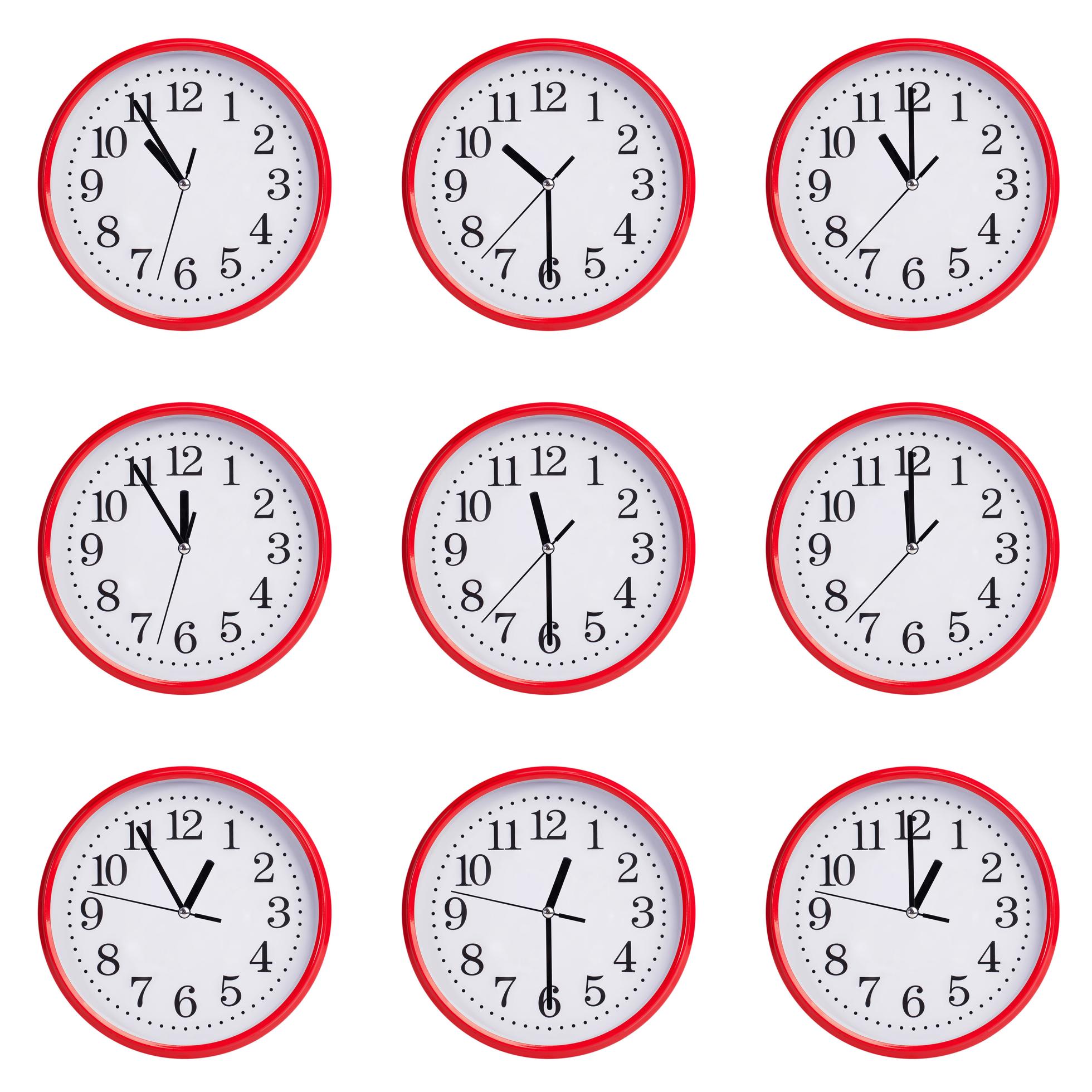 Clock with time between eleven o'clock in the morning 3425829 Stock