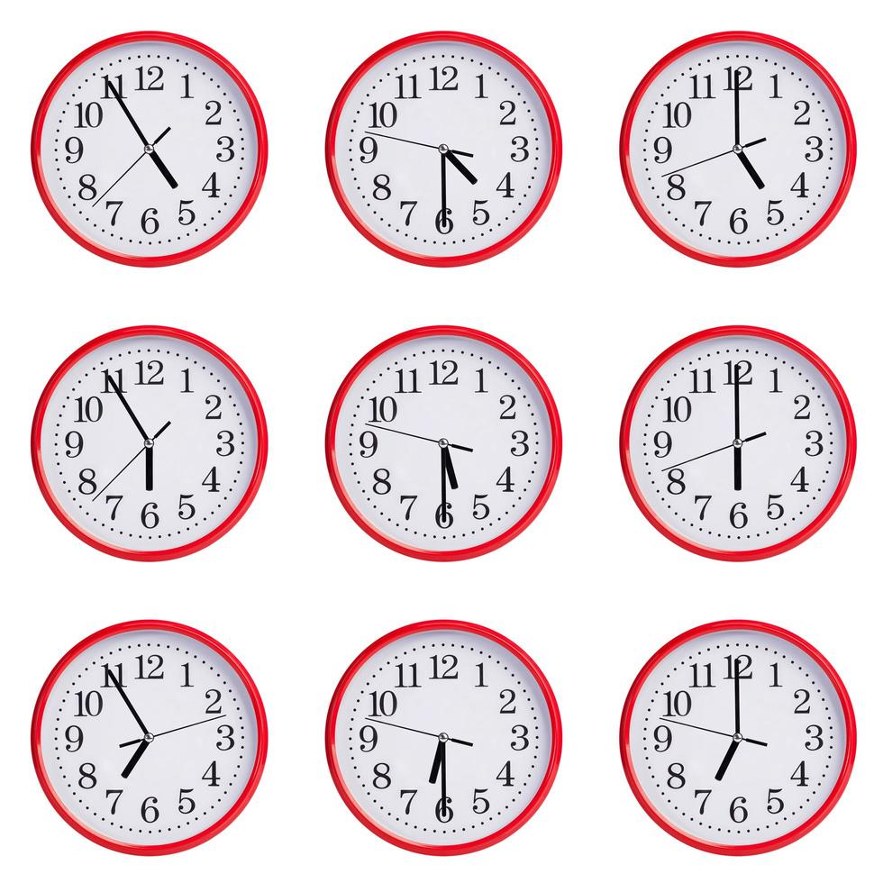 el reloj muestra el tiempo de cinco a siete foto