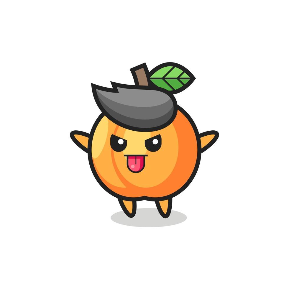 naughty apricot character in mocking pose vector