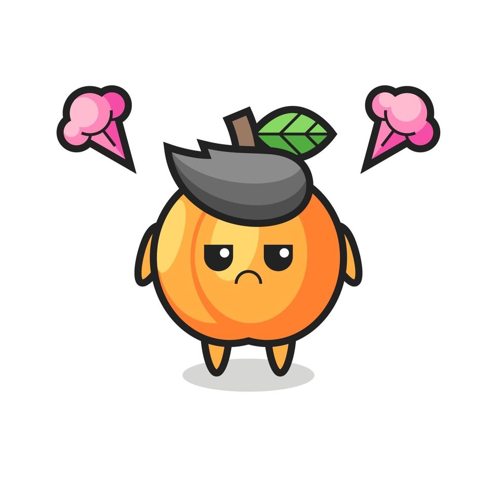 annoyed expression of the cute apricot cartoon character vector