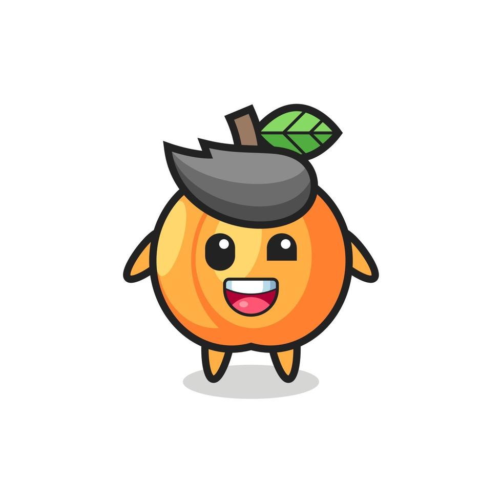 illustration of an apricot character with awkward poses vector