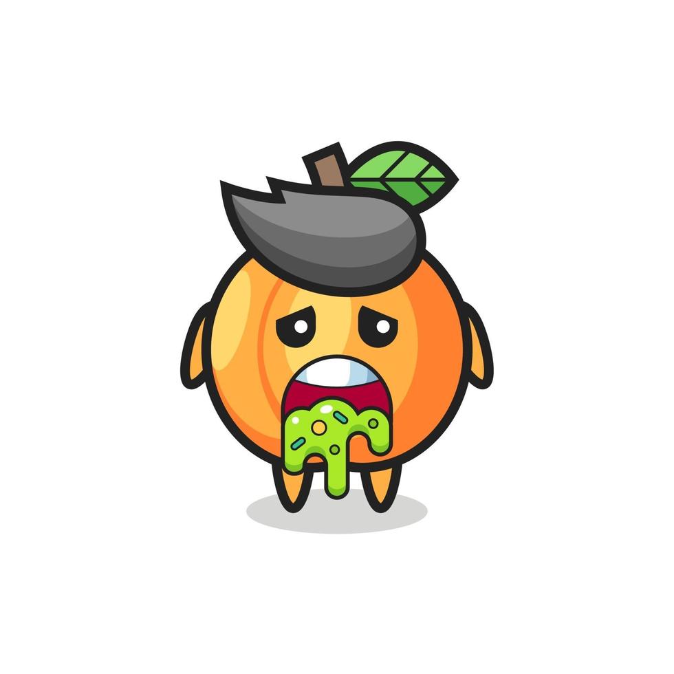 the cute apricot character with puke vector