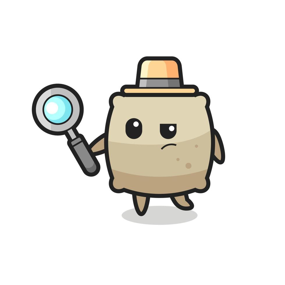 sack detective character is analyzing a case vector
