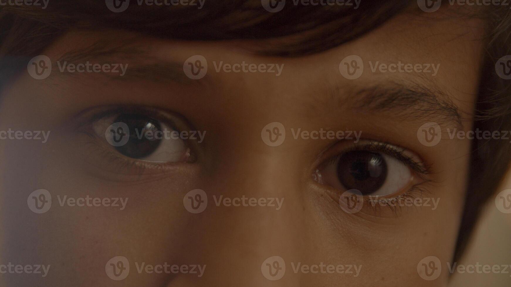 Eyes and eyebrows of boy photo