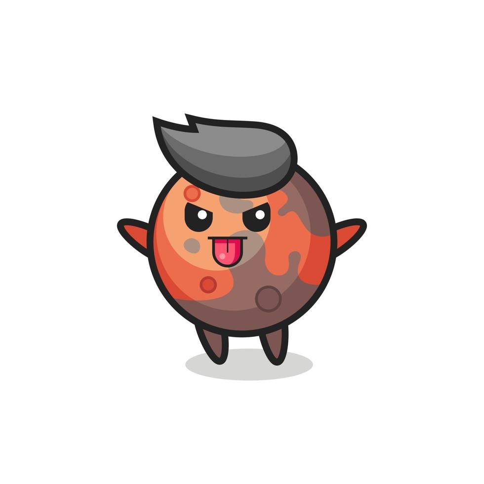naughty mars character in mocking pose vector