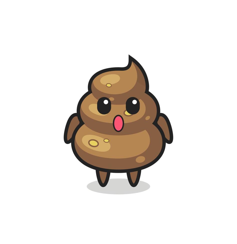 the amazed expression of the poop cartoon vector