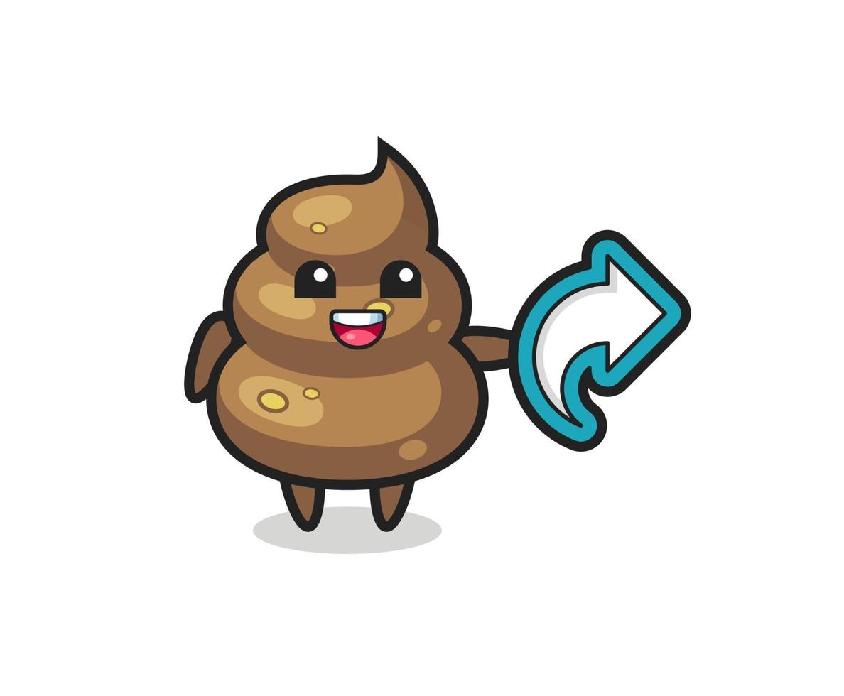 cute poop hold social media share symbol vector