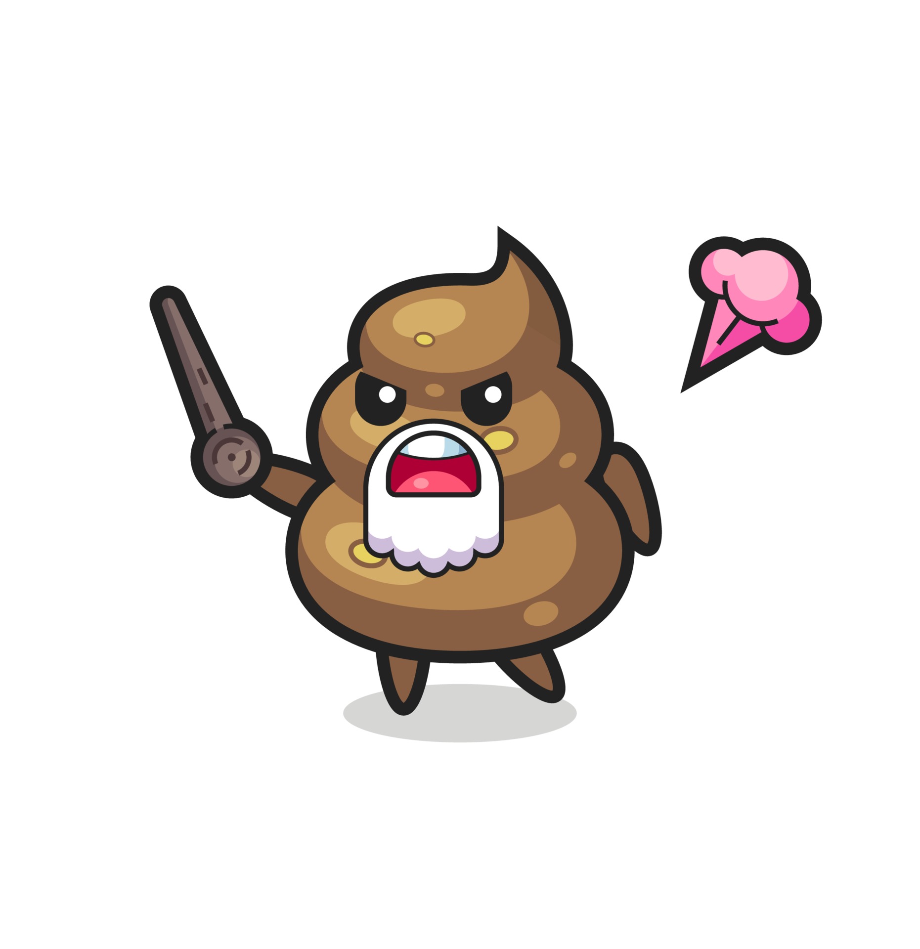 cute poop grandpa is getting angry 3426356 Vector Art at Vecteezy