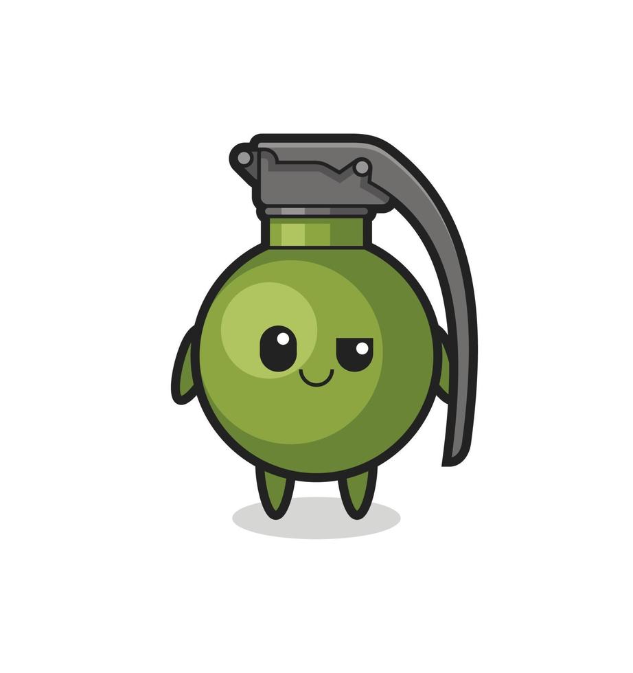 grenade cartoon with an arrogant expression vector